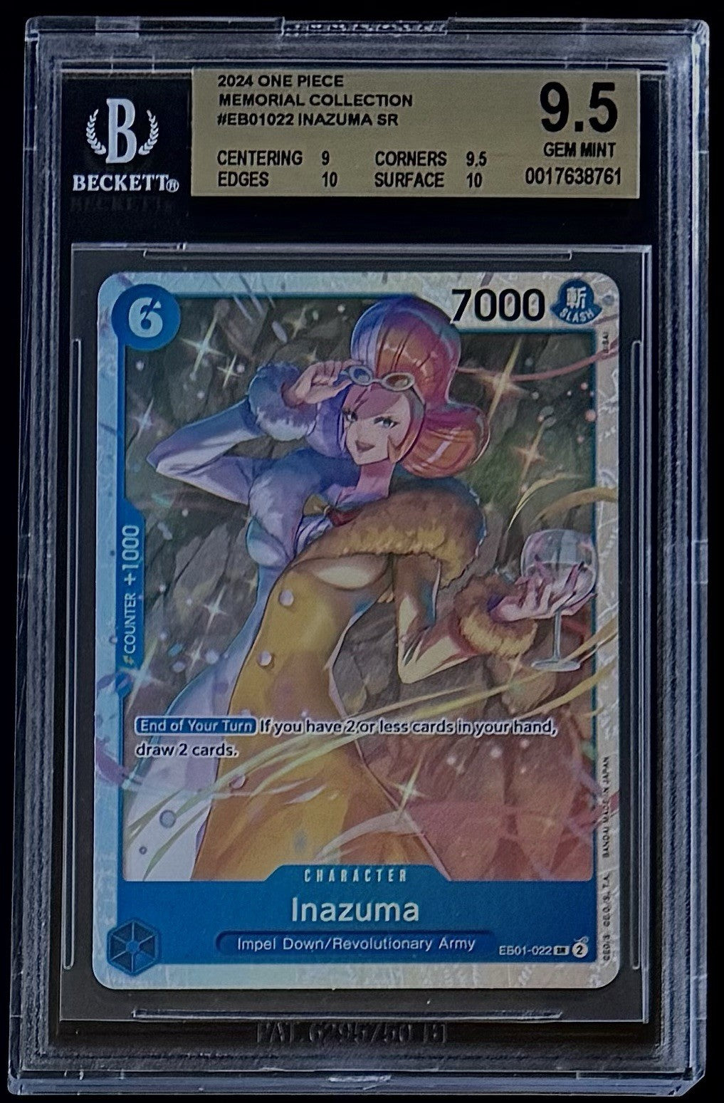 BGS 9.5 One Piece EB01-022 SR Inazuma - English - Memorial Collection