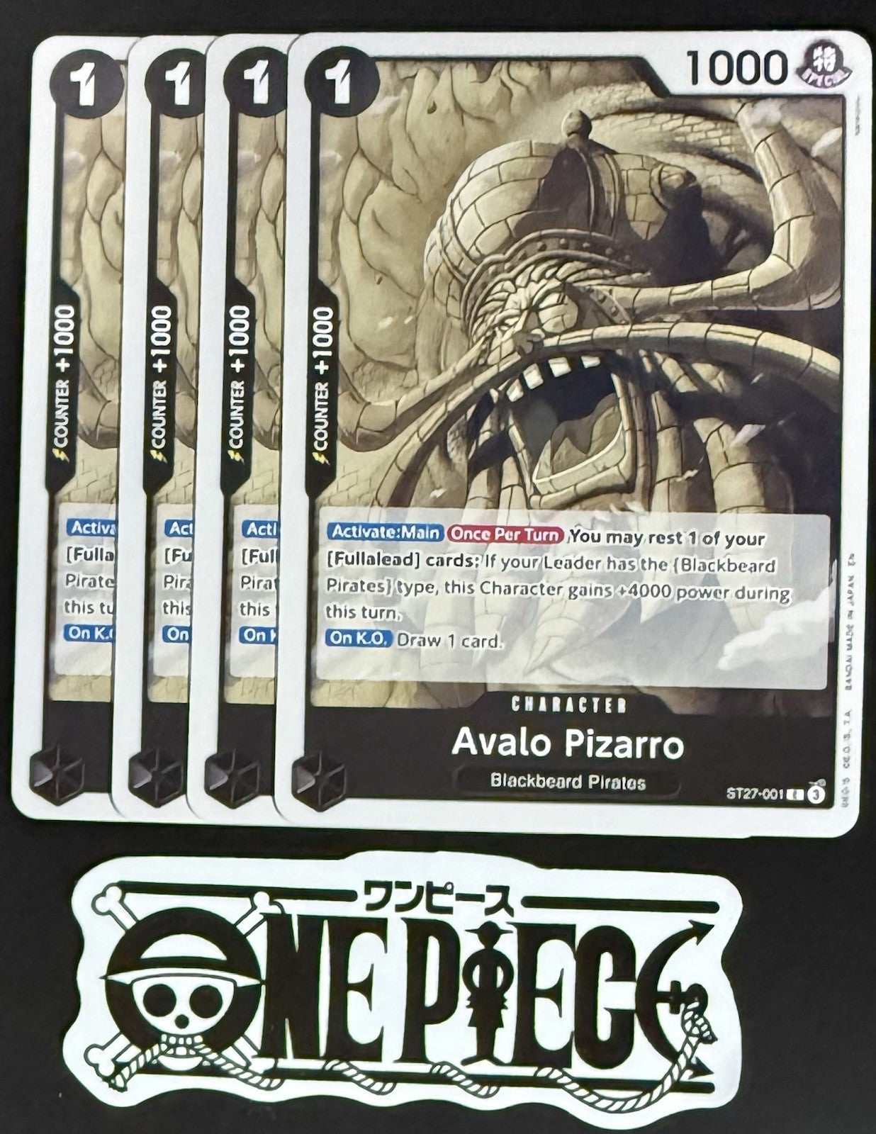 4x One Piece ST27-001 C Avalo Pizarro - English - Regular - Playset - TCG - NM/M