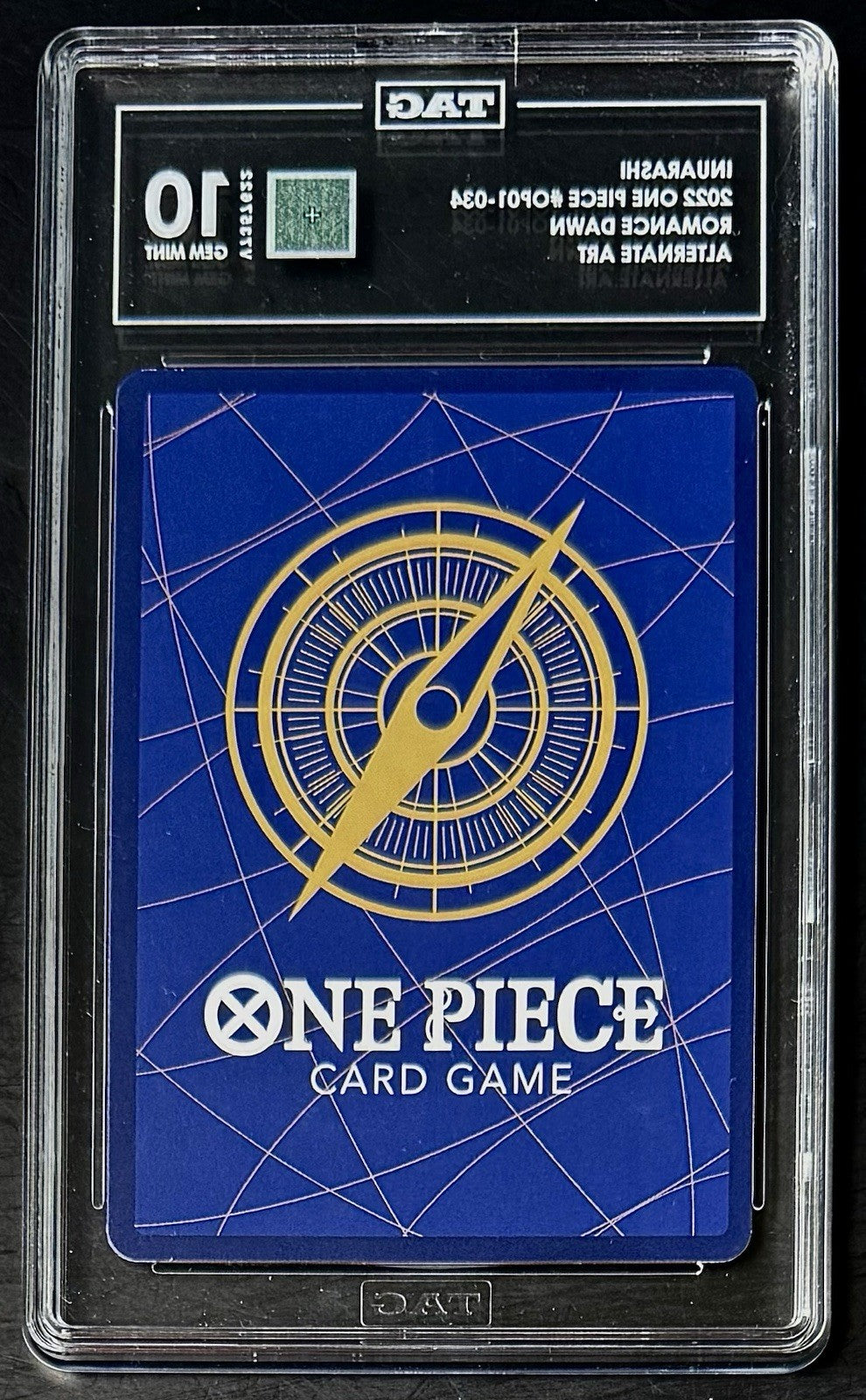 TAG 10 One Piece OP01-034 C Inuarashi - Alt Art - EN - Romance Dawn - Graded