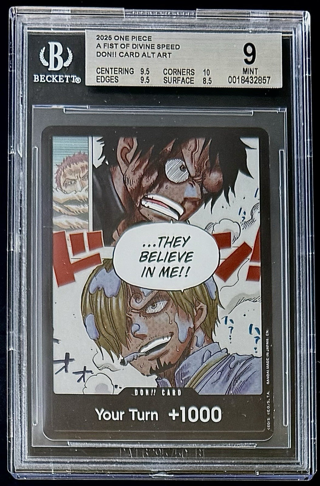 BGS 9 One Piece OP11 Don Card Alt Art - English - Foil - Divine Speed - Graded