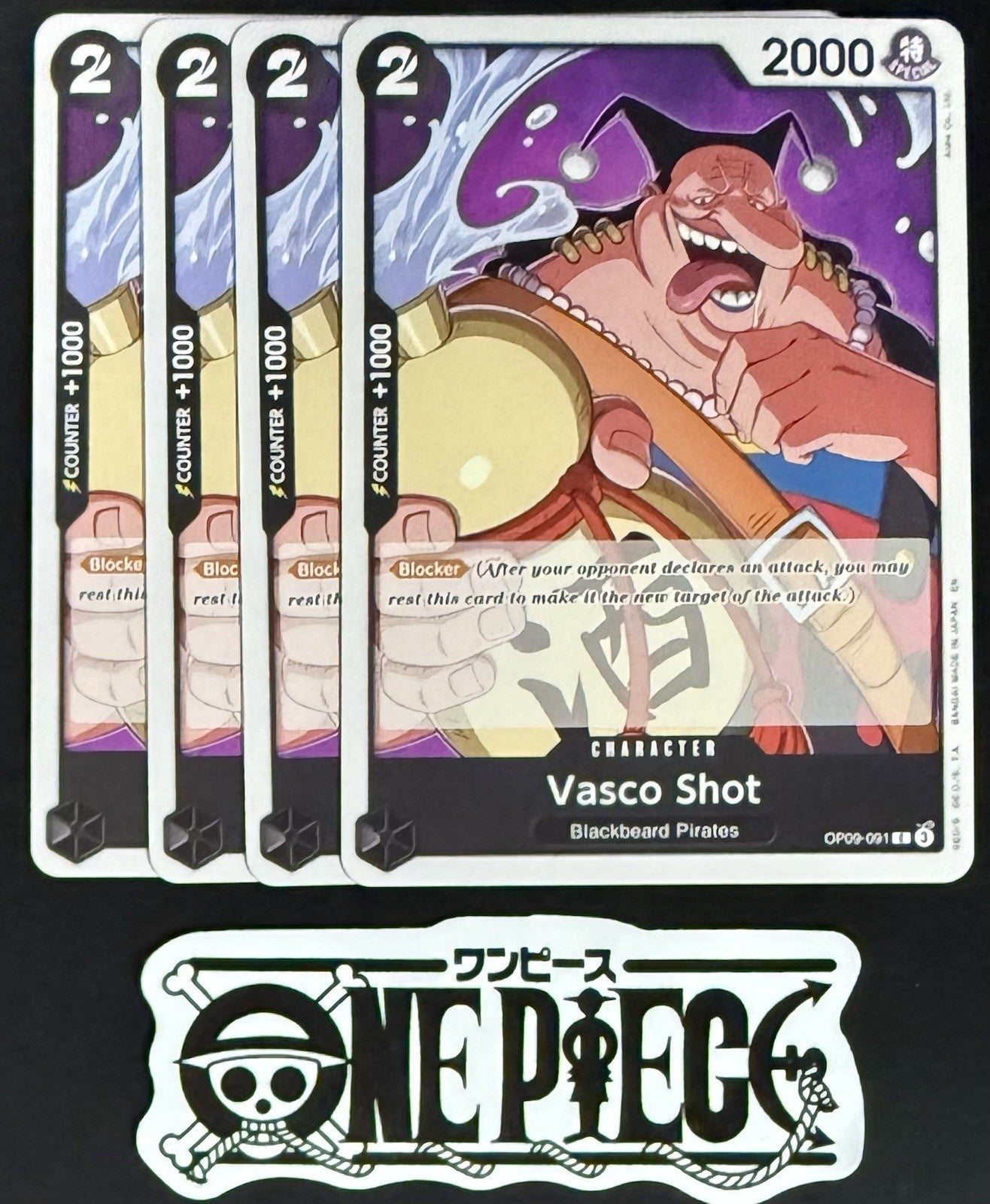 4x One Piece OP09-091 C Vasco Shot - English - Regular - Playset - TCG - NM/M