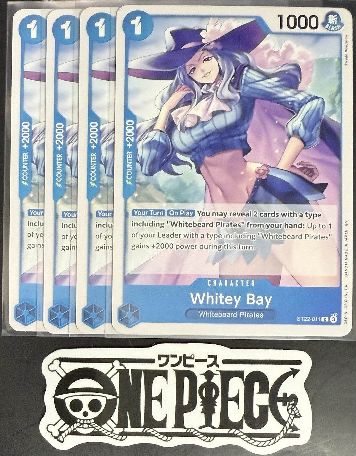 4x One Piece ST22-011 C Whitey Bay - English - Regular - Playset - TCG - NM/M