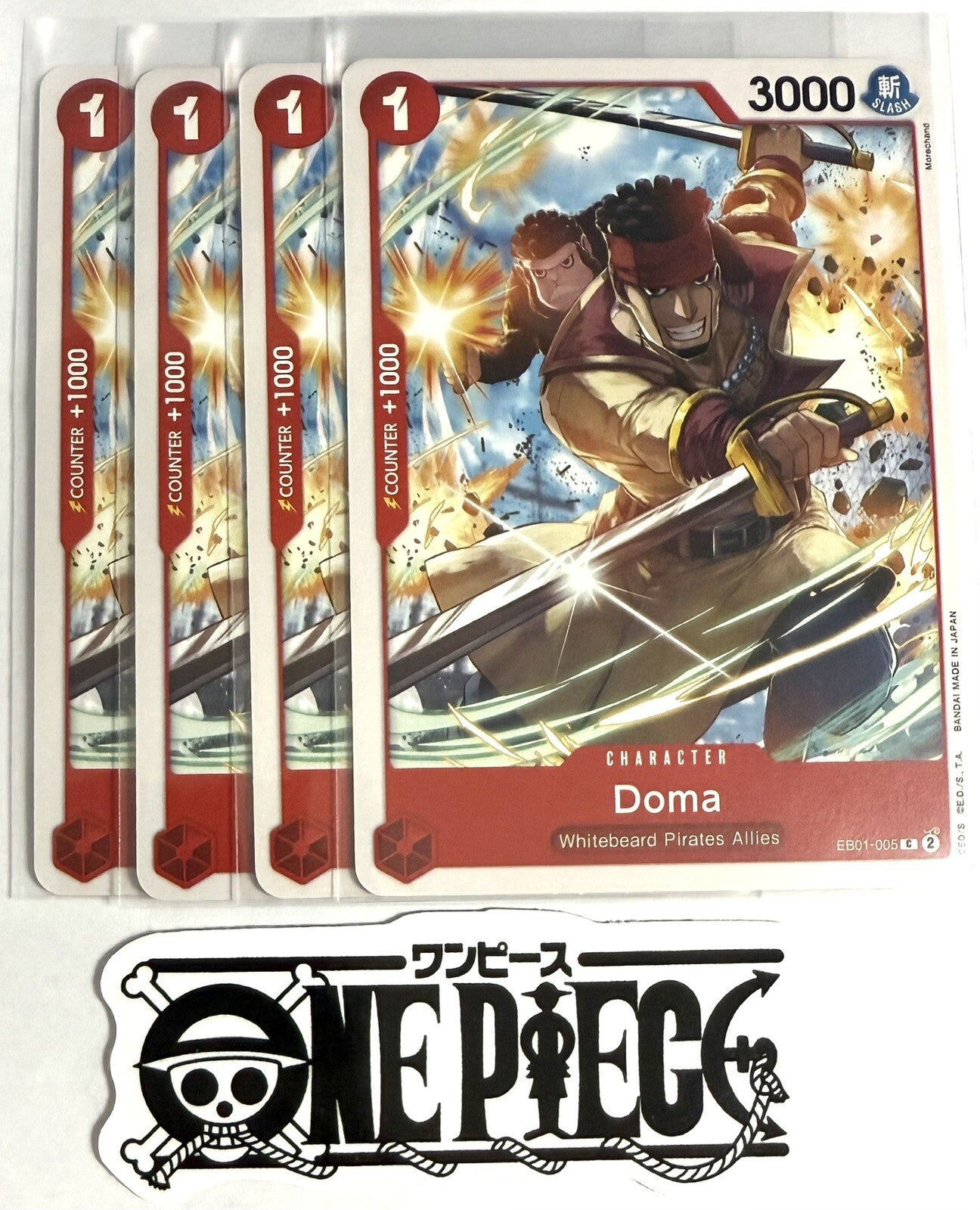 4x One Piece EB01-005 C Doma - ENG - Regular - Play Set - TCG - NM/M