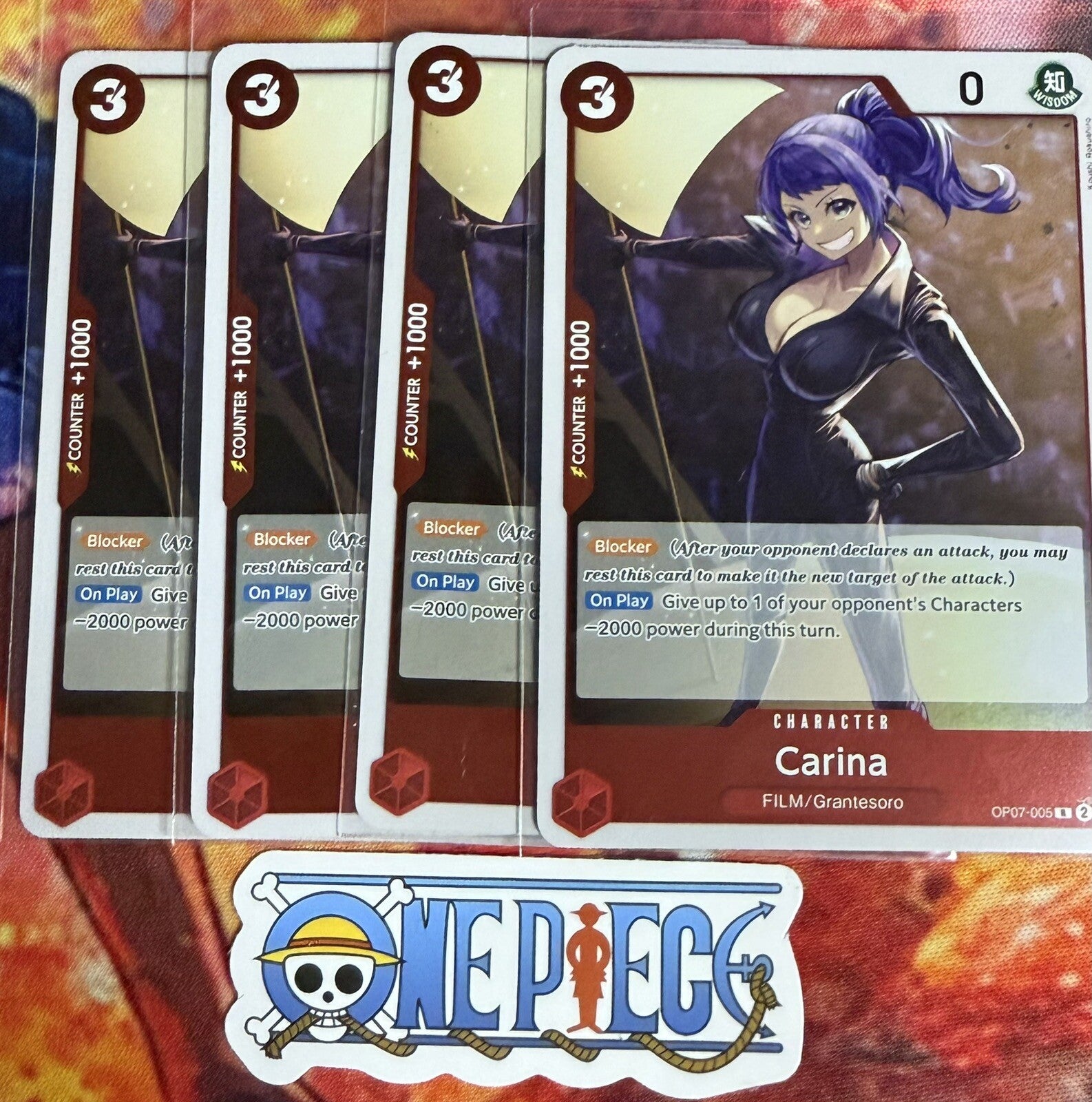 4x One Piece OP07-005 R Carina - ENG - Foil - Playset - TCG - NM/M