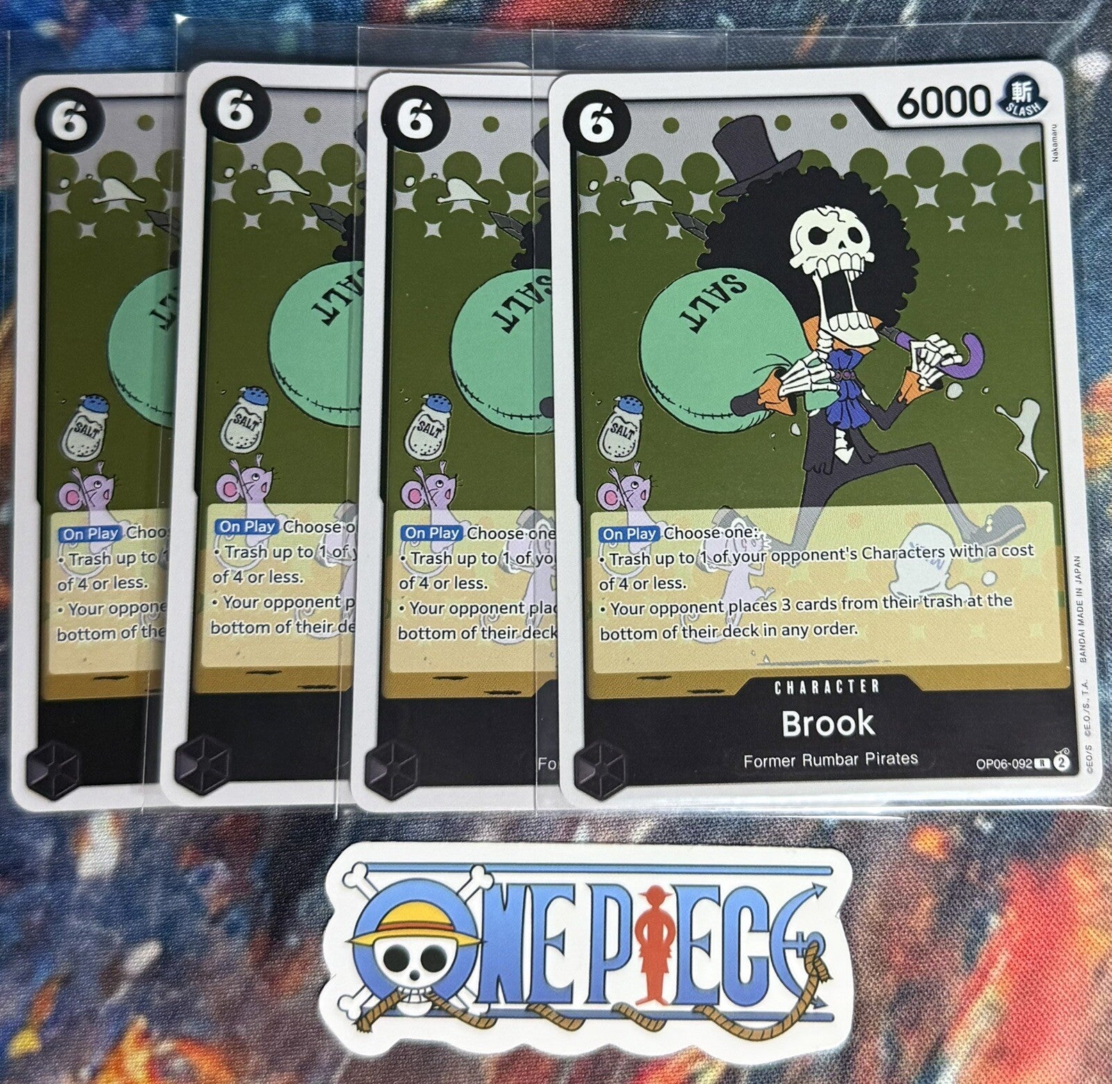 4x One Piece OP06-092 R Brook - English - Playset -  Foil - TCG - NM/M