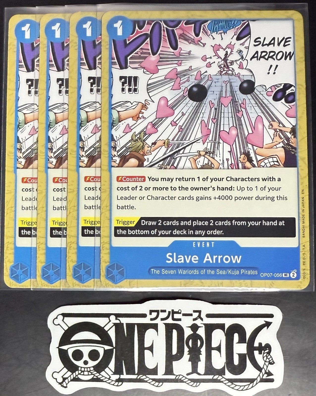 4x One Piece OP07-056 UC Slave Arrow - English - Regular - Play Set - NM/M
