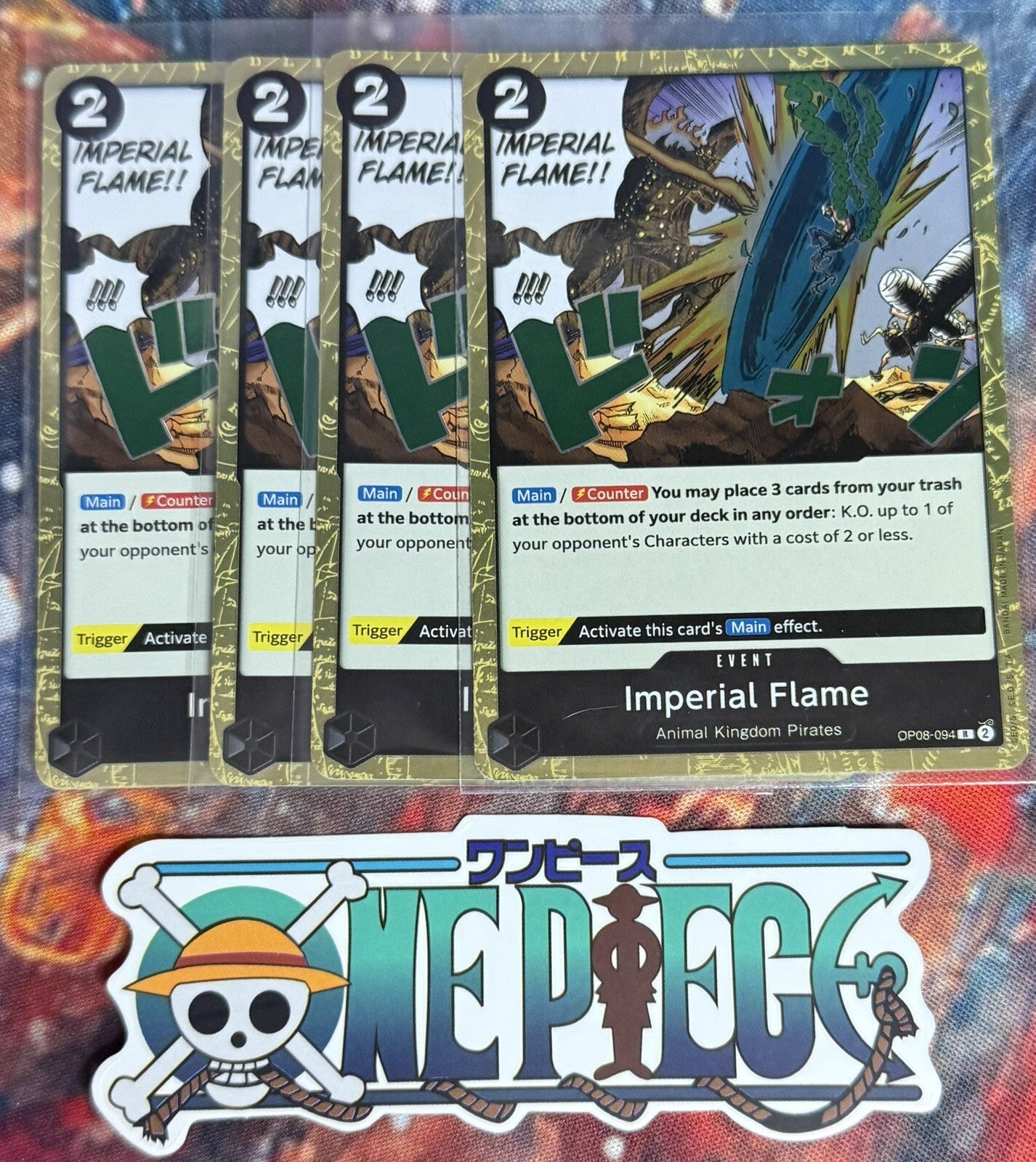 4x One Piece OP08-094 R Imperial Flame - ENG - Foil - Playset - TCG - NM/M