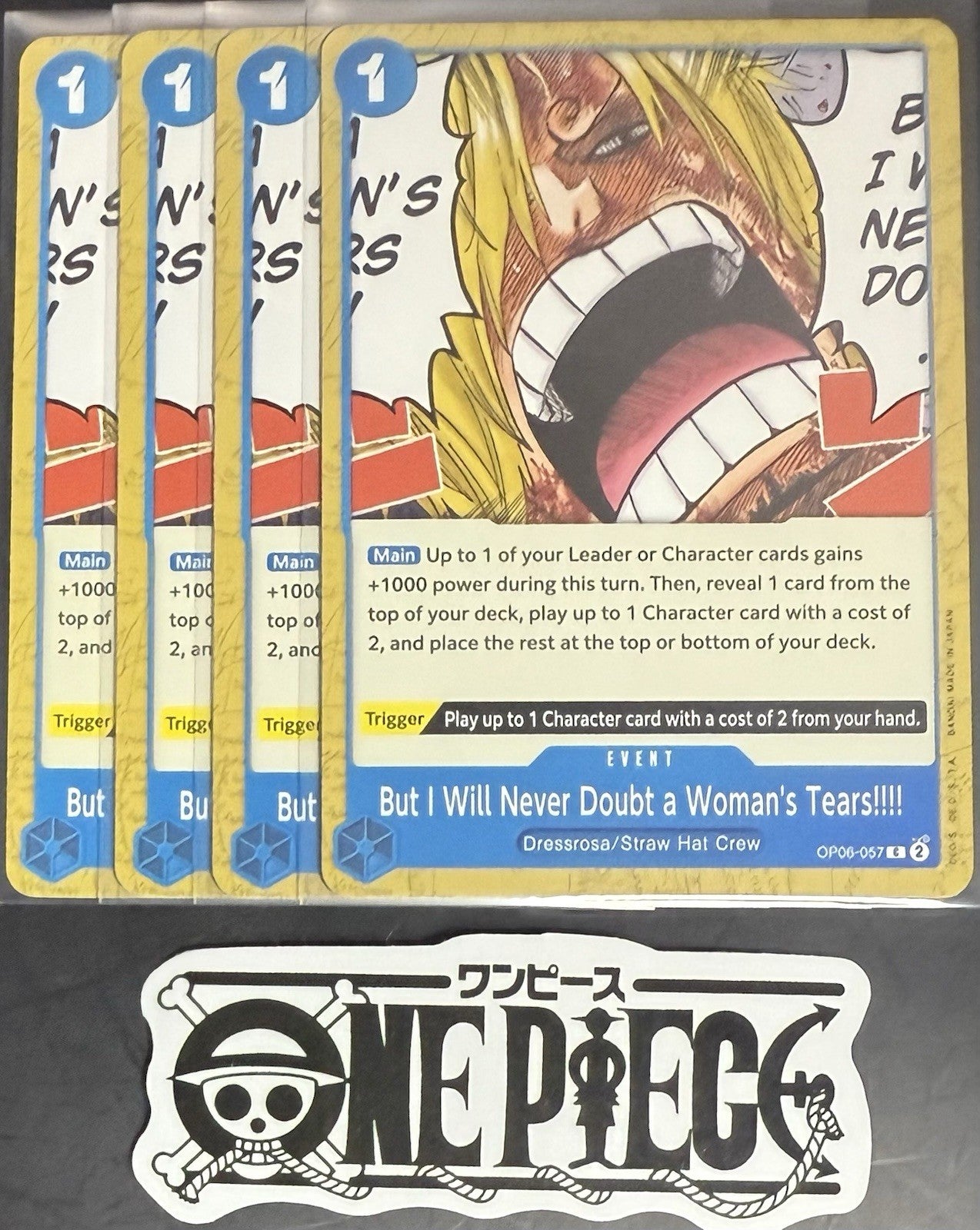4x One Piece OP06-057 C But I Will Never... - English - Regular - Playset - NM/M
