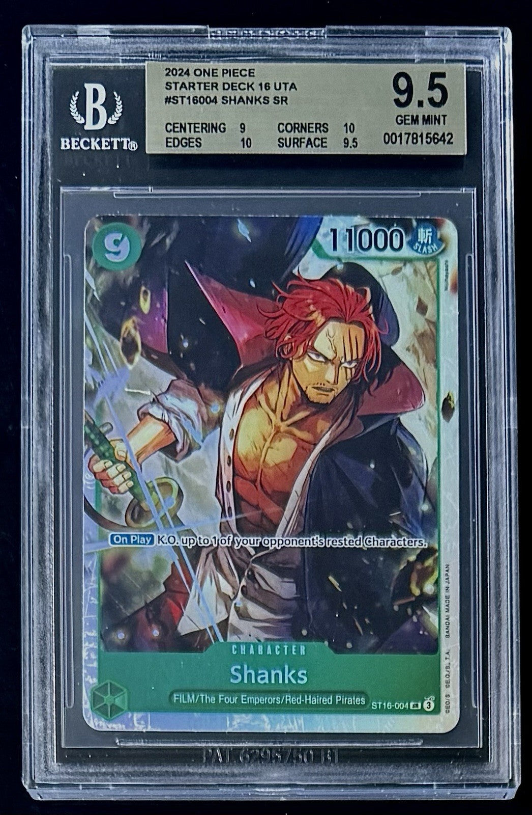 BGS 9.5 One Piece ST16-004 SR - Shanks - EN - Foil - Green Uta Starter Deck