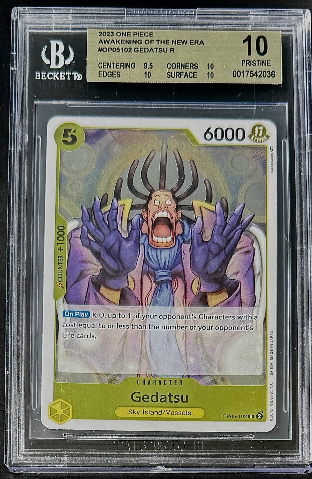 BGS 10 One Piece OP05-102 R Gedatsu - English - Awakening of the New Era -Graded