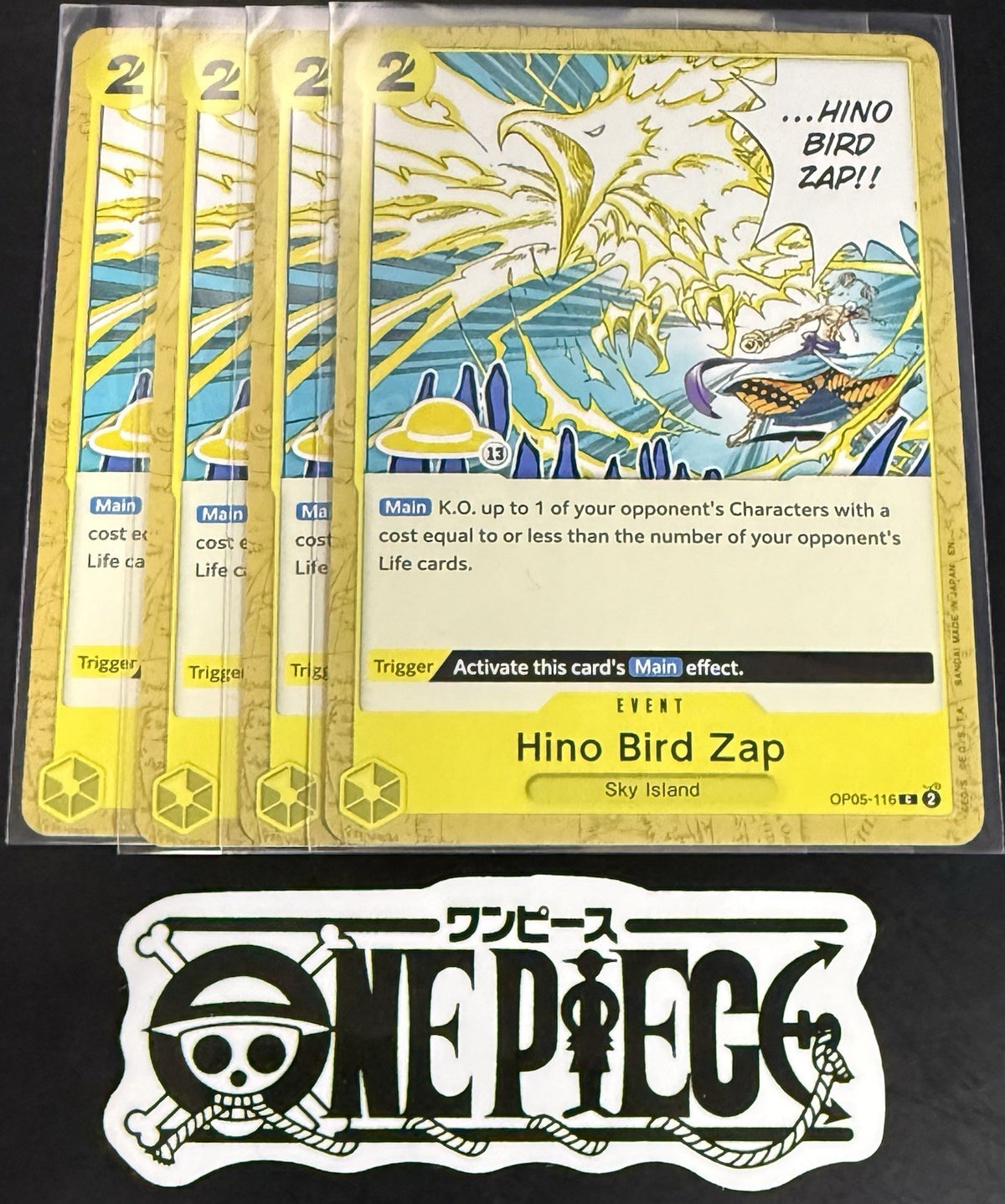 4x One Piece OP05-116 C - Hino Bird Zap - EN - Regular - Play Set - SD01 - NM/M