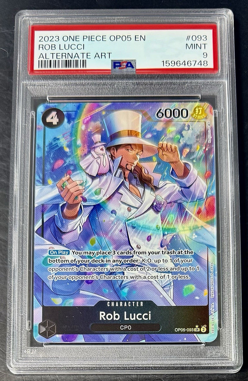 PSA 9 One Piece OP05-093 SR* - Rob Lucci - Alt Art - EN-Awakening of the New Era