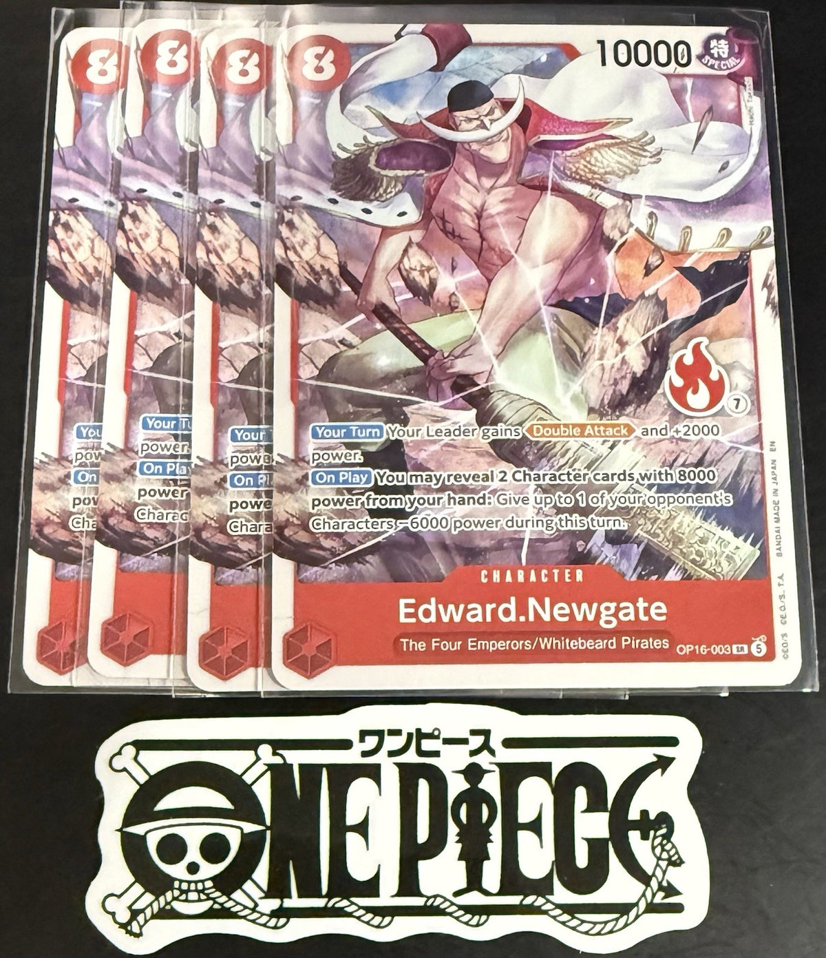 4x One Piece OP16-003 SR - Edward.Newgate - EN - Regular - Play Set - SD01 -NM/M