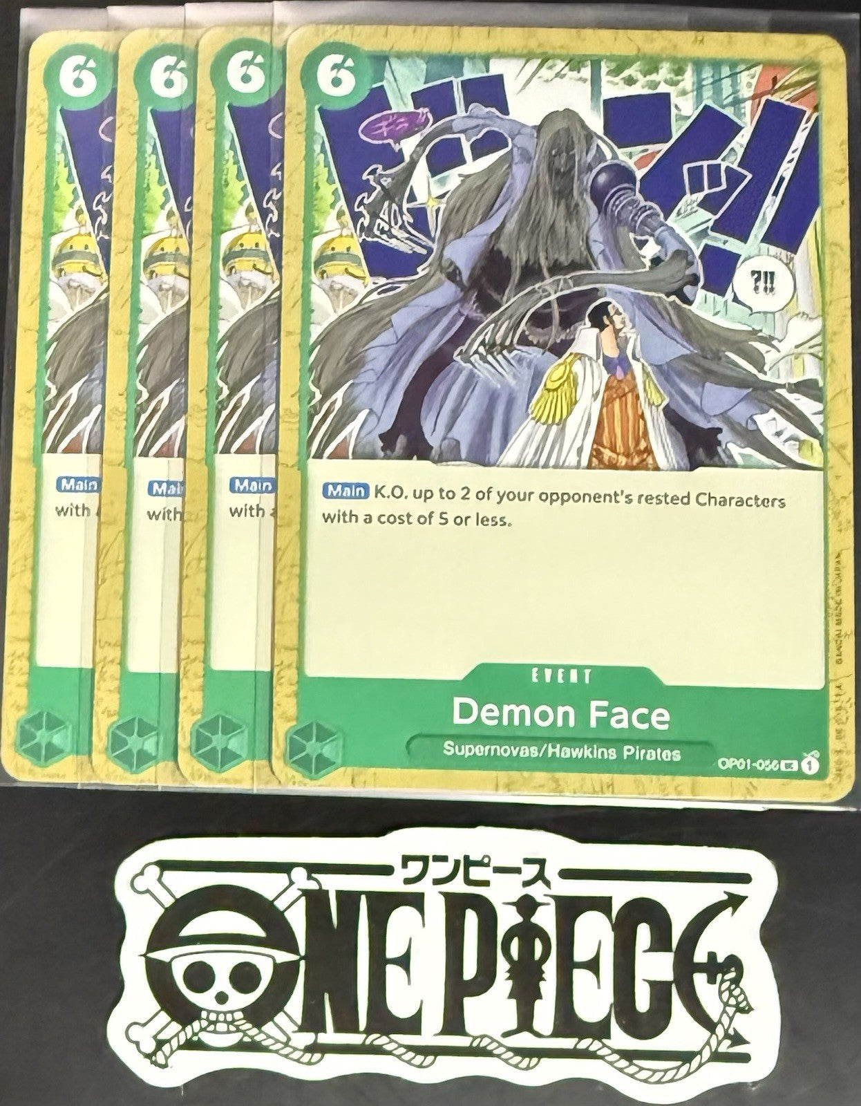 4x One Piece OP01-056 UC Demon Face - English - Regular - Playset - TCG - NM/M
