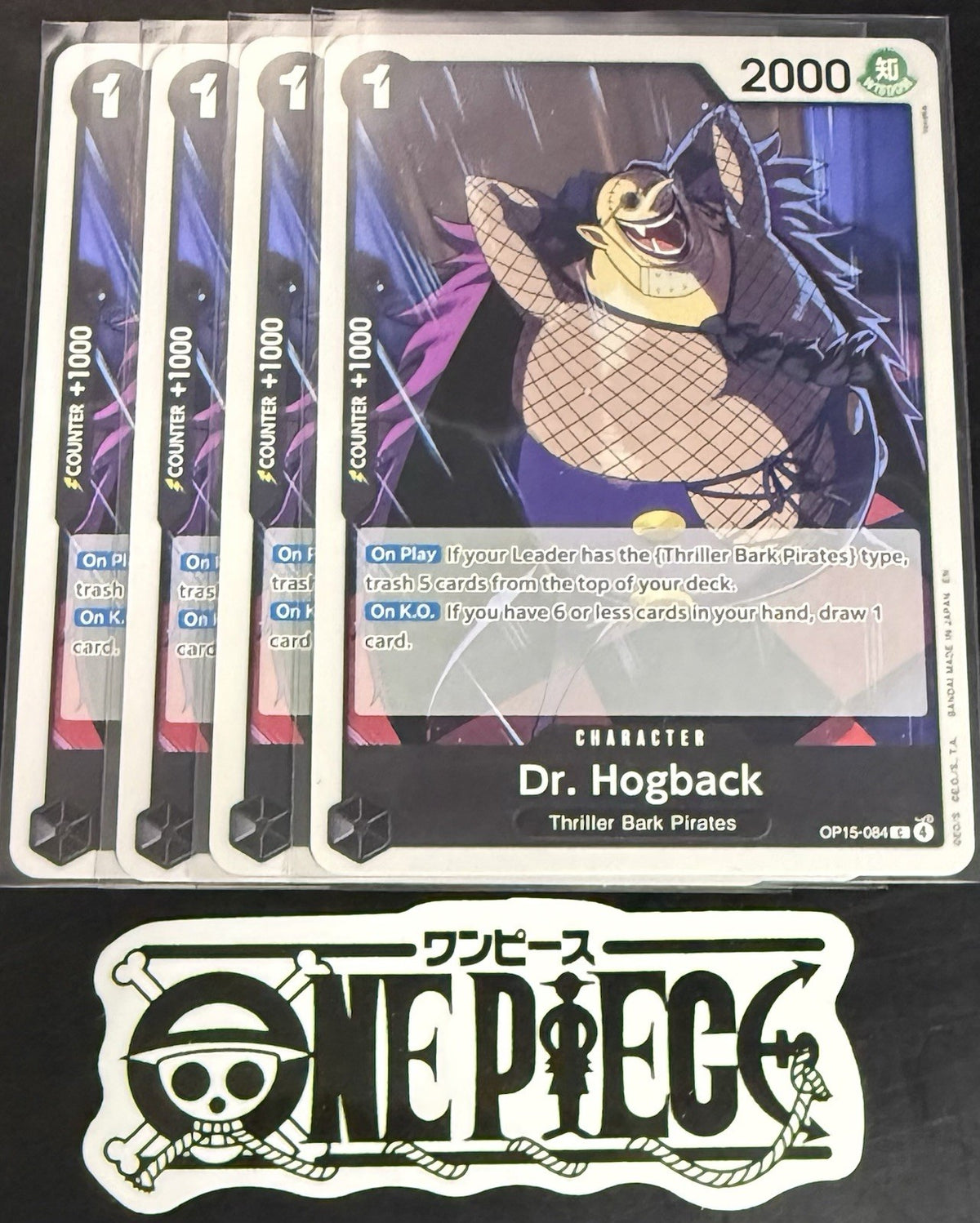 4x One Piece OP15-084 C - Dr. Hogback - EN - Regular - Play Set - TCG - NM/M