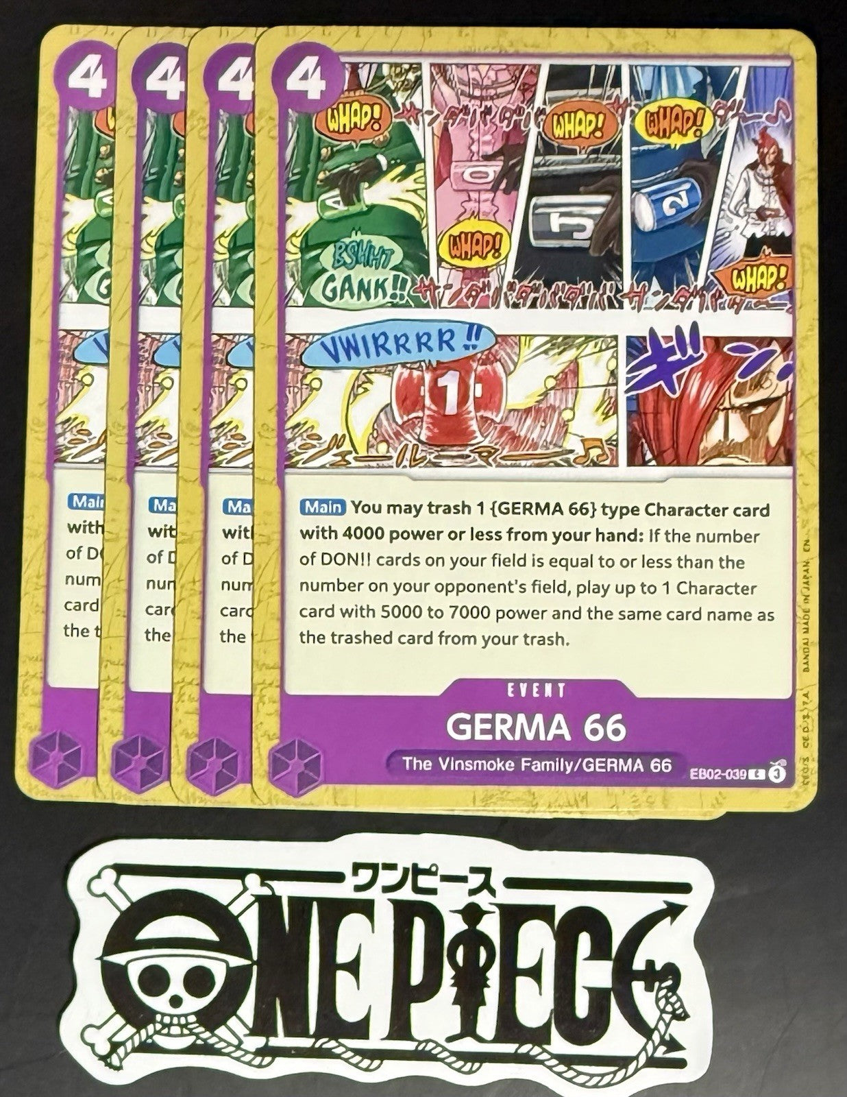 4x One Piece EB02-039 C GERMA 66 - English - Regular - Play Set - TCG - NM/M