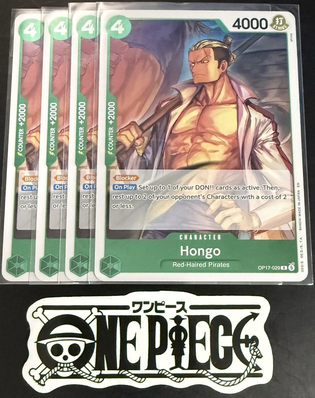 4x One Piece OP17-029 R - Hongo - EN - Foil - Play Set - TCG - NM/M