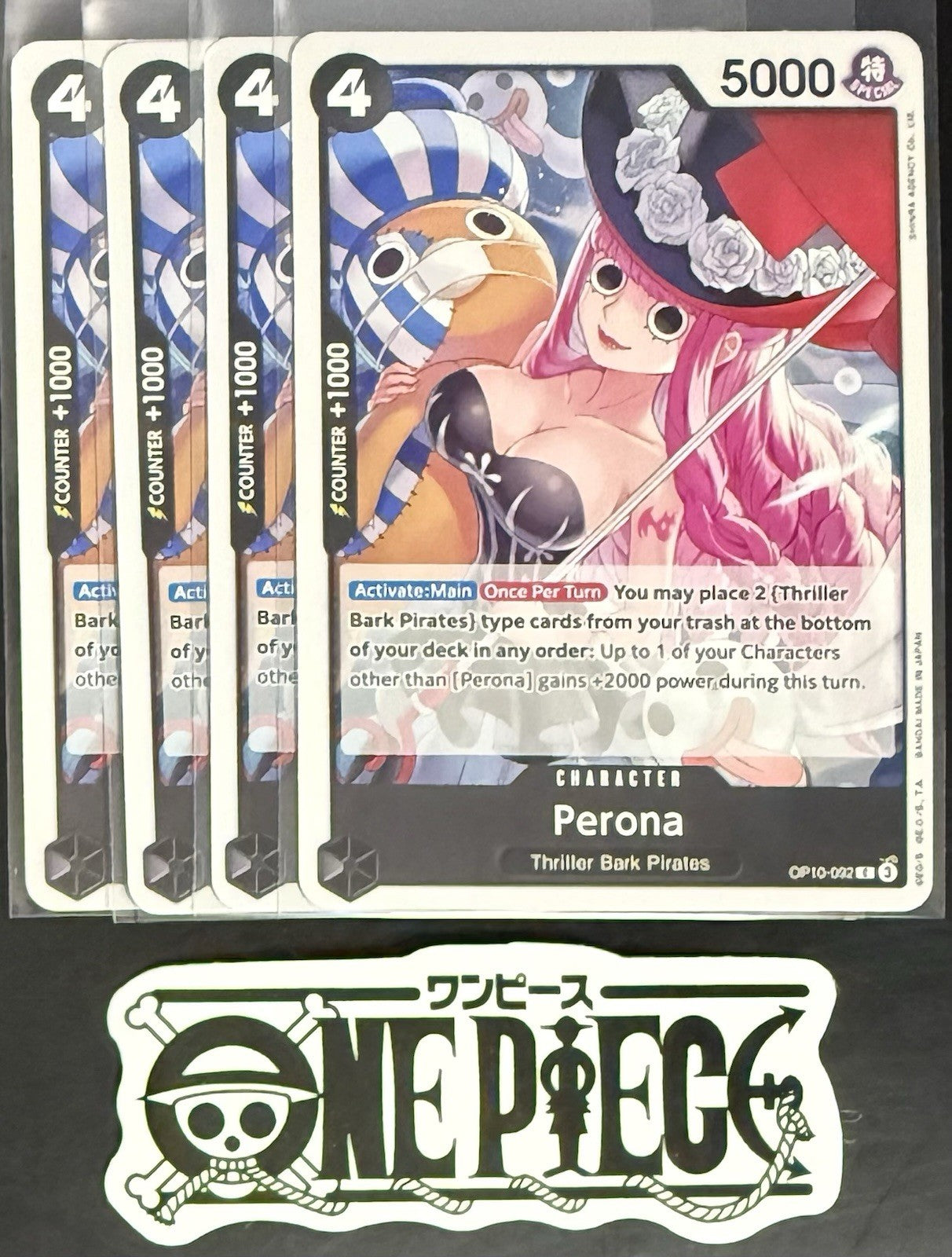 4x One Piece OP10-092 C Perona - ENG - Regular - Playset - TCG - NM/M
