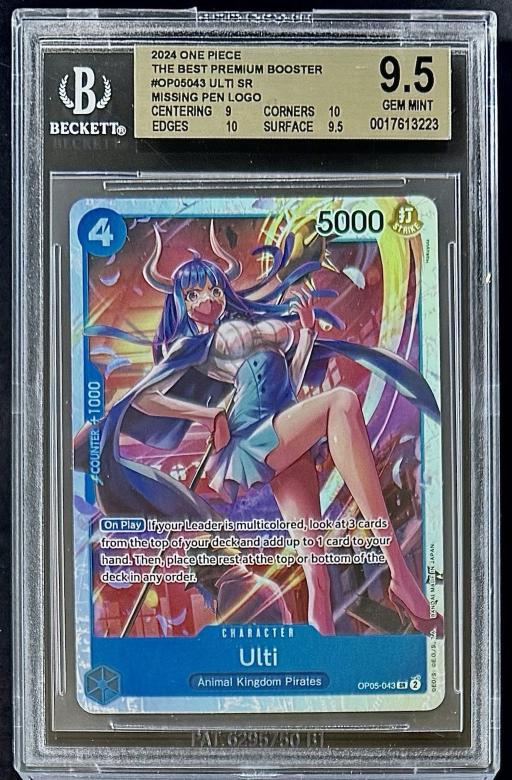 BGS 9.5 One Piece OP05-043 SR Ulti Foil - English - PRB01 - Graded