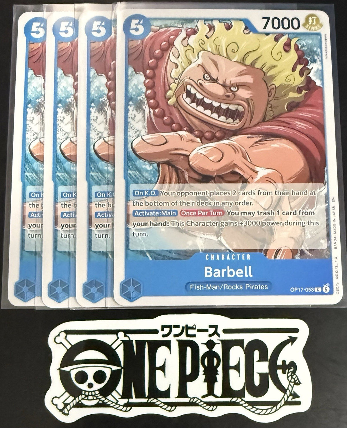 4x One Piece OP17-053 C - Barbell - EN - Regular - Play Set - TCG - NM/M