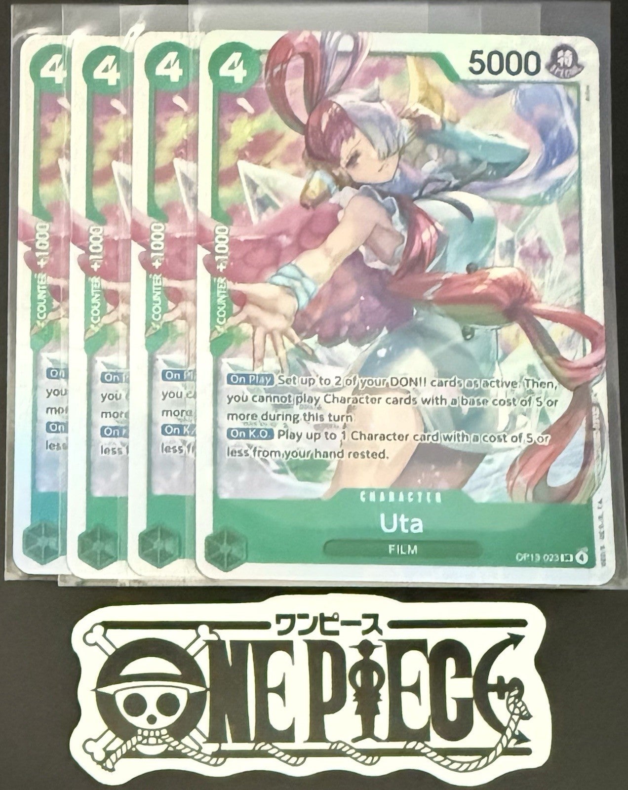 4x One Piece OP13-023 SR - Uta - EN - Foil - Play Set - TCG - NM/M