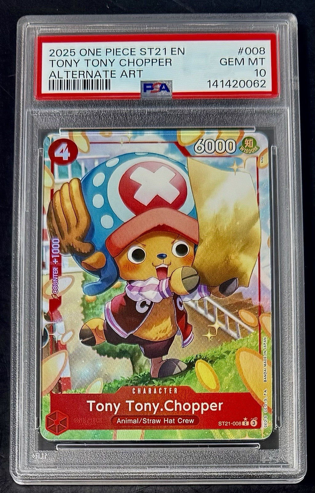 PSA 10 One Piece ST21-008 C* Tony Tony.Chopper - EN - Foil - EX Gear 5 - Graded