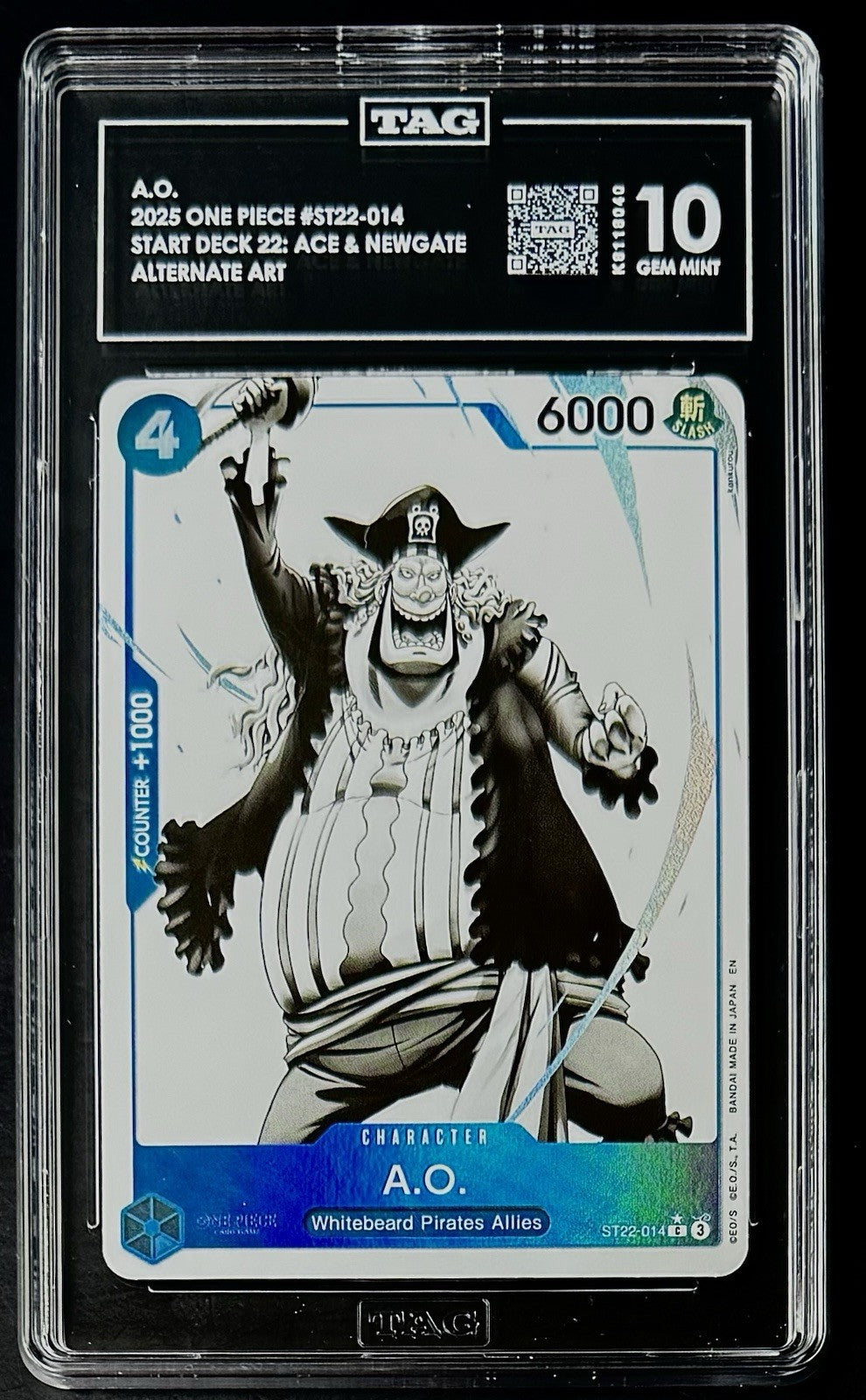 TAG 10 One Piece ST22-014 C* A.O. - Alt Art - EN - Foil - Ace & Newgate - Graded