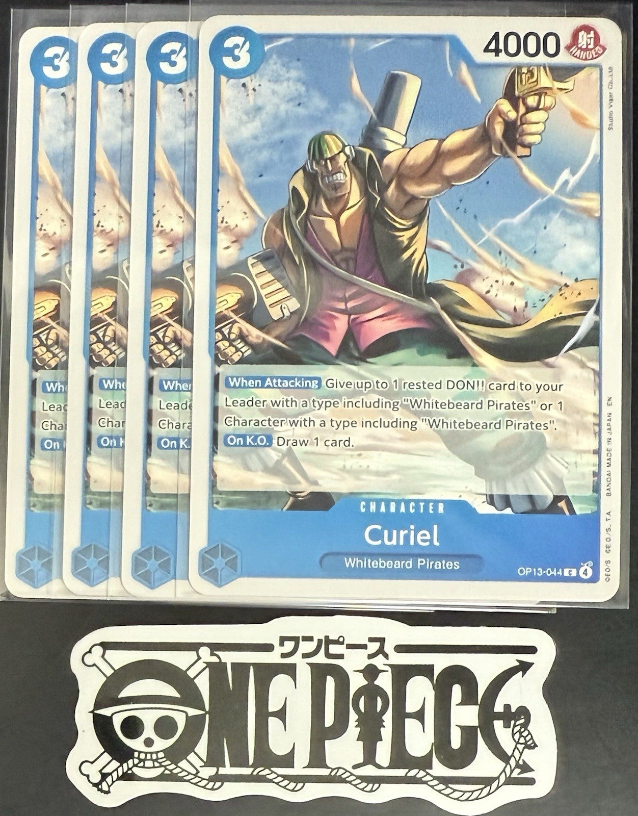 4x One Piece OP13-044 C Curiel - ENG - Regular - Playset - TCG - NM/M