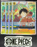 4x One Piece OP07-109 SR - Monkey.D.Luffy - EN - Foil - Play Set - NM/M