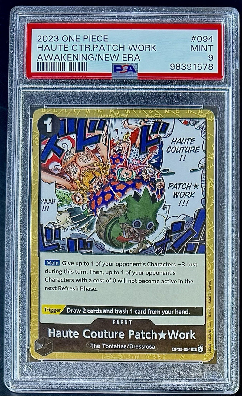 PSA 9 One Piece OP05-094 R Haute Couture Patch*Work - EN -Awakening New Era