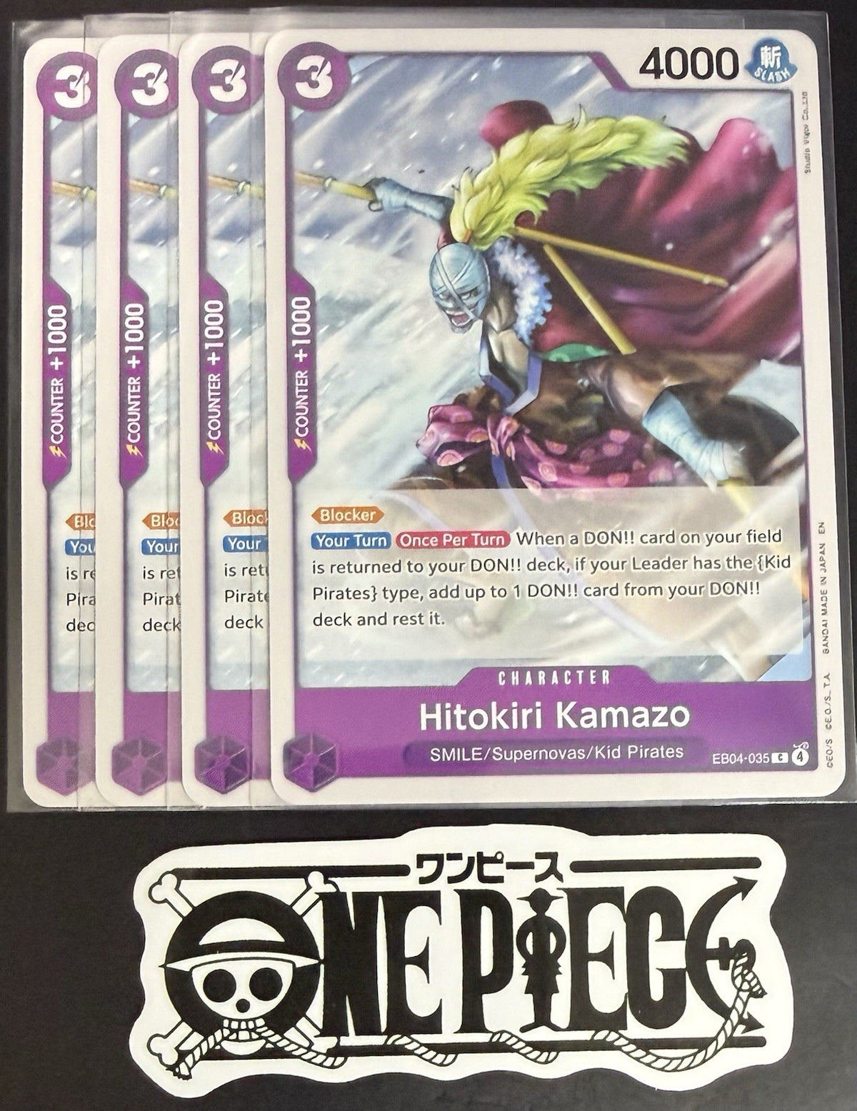4x One Piece EB04-035 C - Hitokiri Kamazo - EN - Regular - Play Set - TCG - NM/M