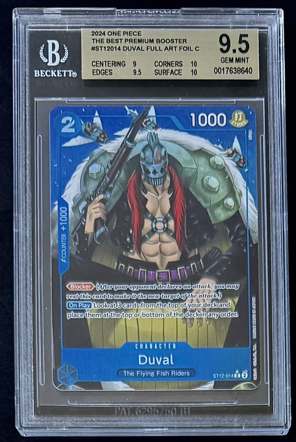 BGS 9.5 One Piece ST12-014 C* - Duval - Full Art Foil - EN - PRB01 The Best