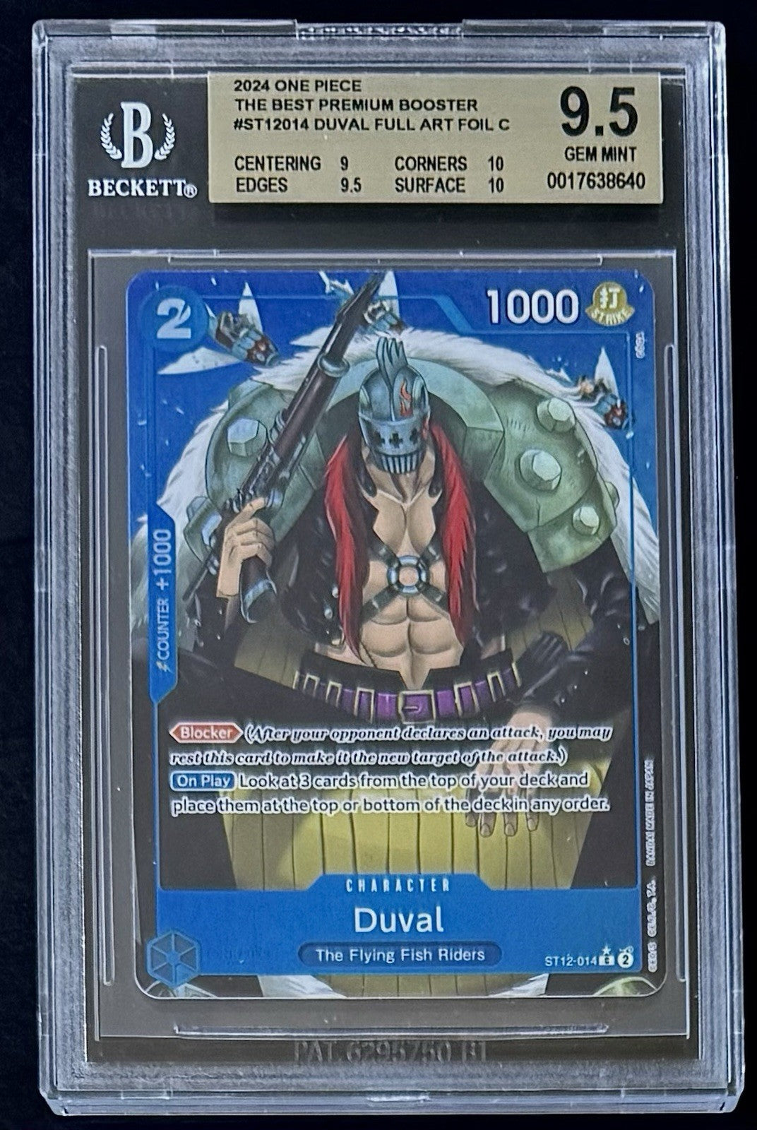 BGS 9.5 One Piece ST12-014 C* - Duval - Full Art Foil - EN - PRB01 The Best