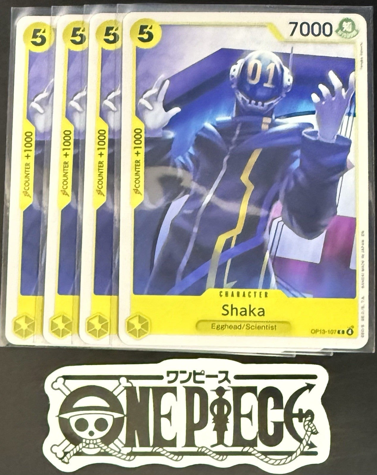 4x One Piece OP13-107 C Shaka - ENG - Regular - Playset - TCG - NM/M