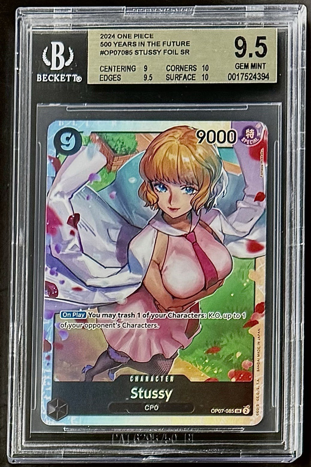 BGS 9.5 One Piece OP07-085 SR Stussy - English - 500 Years in the Future- Graded