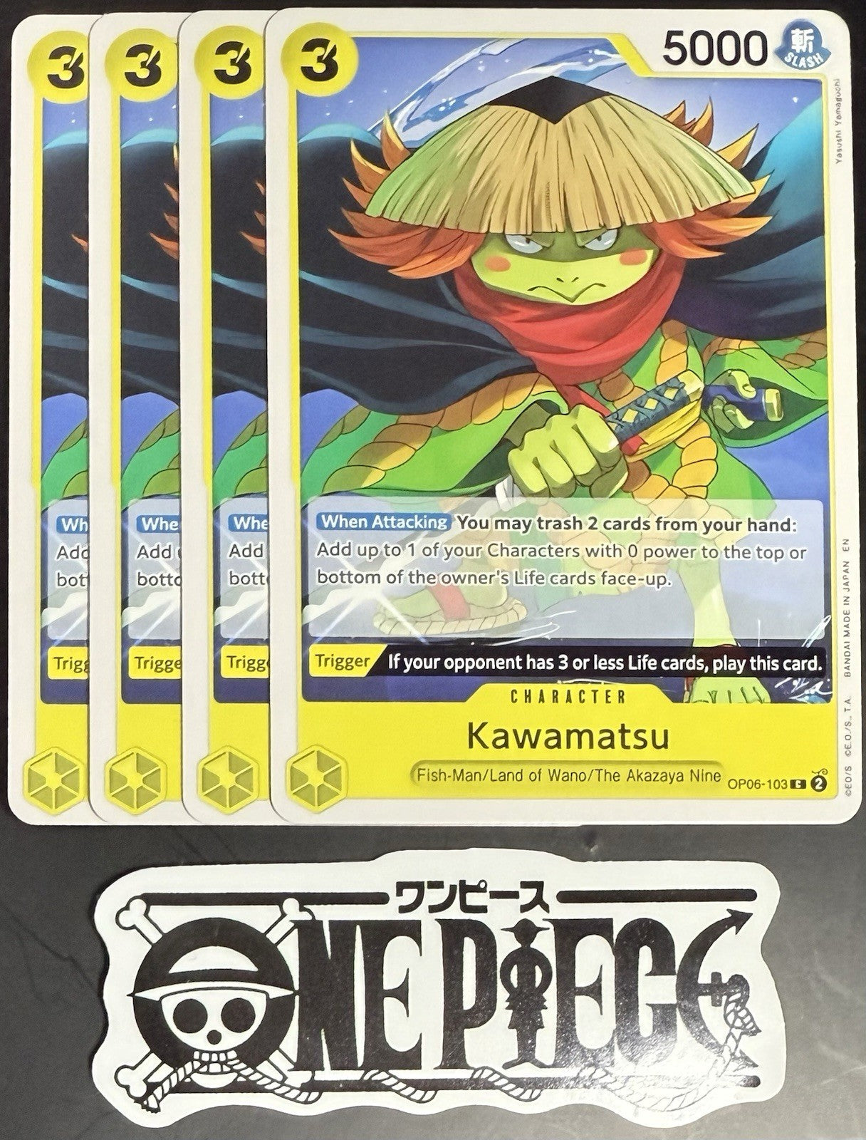 4x One Piece OP06-103 C Kawamatsu - English - Regular - Playset - ST28 - NM/M