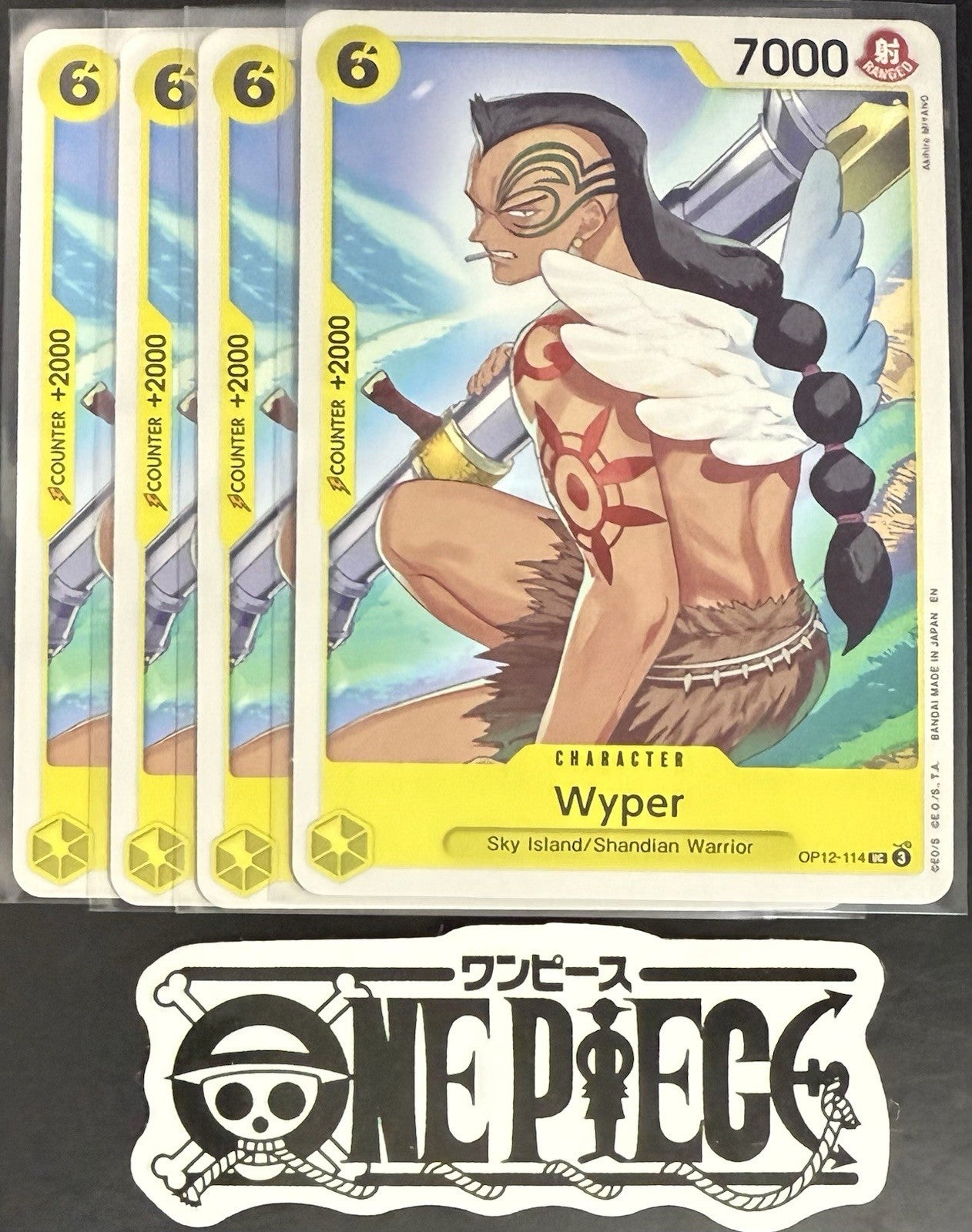 4 x One Piece OP12-114 UC Wyper - ENG - Regular - Playset - NM/M