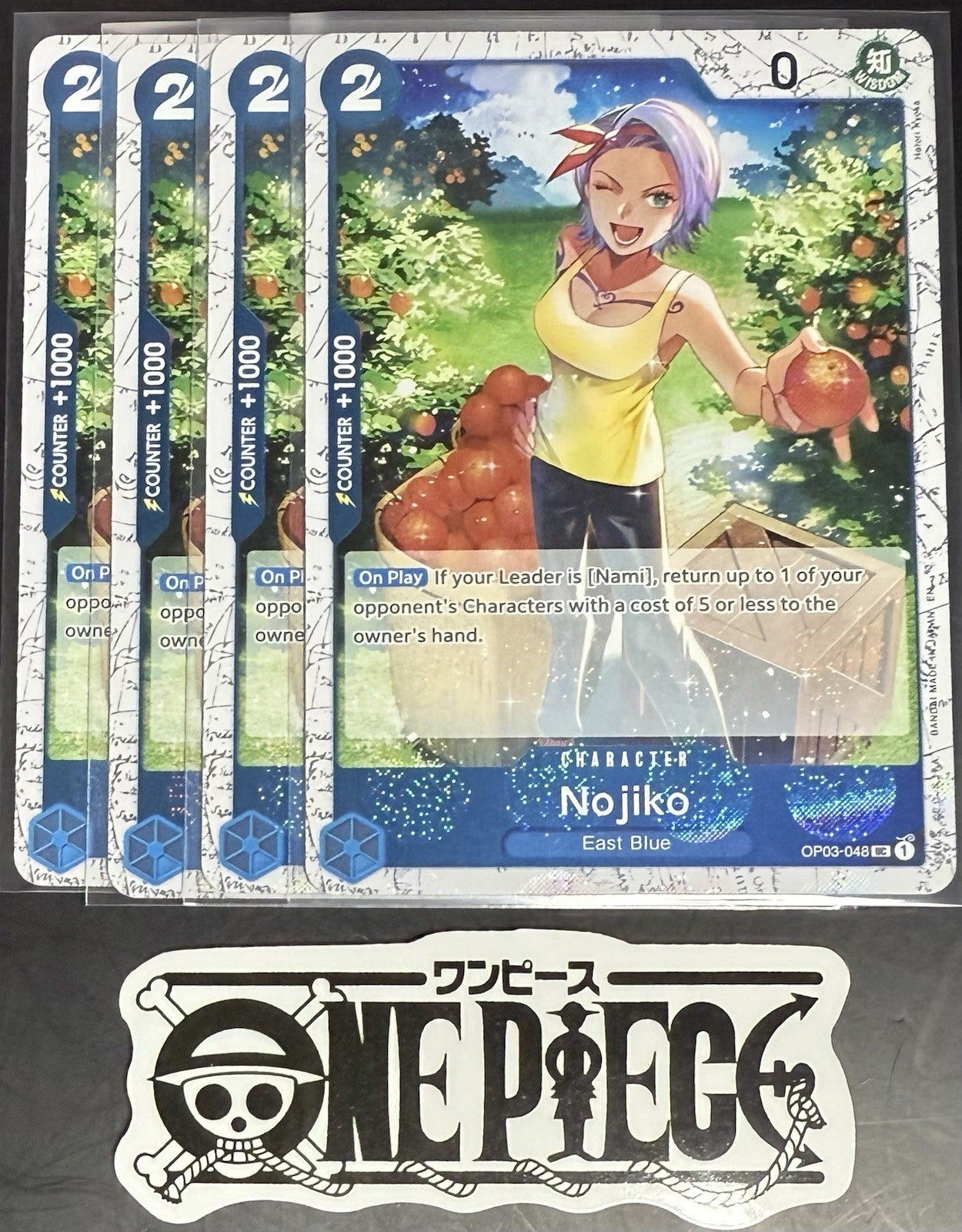 4 x One Piece OP03-048 UC Nojiko - English - PRB02 Foil - Playset - NM/M