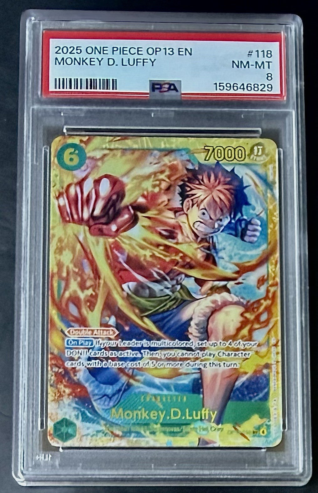 PSA 8 One Piece OP13-118 SEC - Monkey.D.Luffy - EN - Carrying on His Will