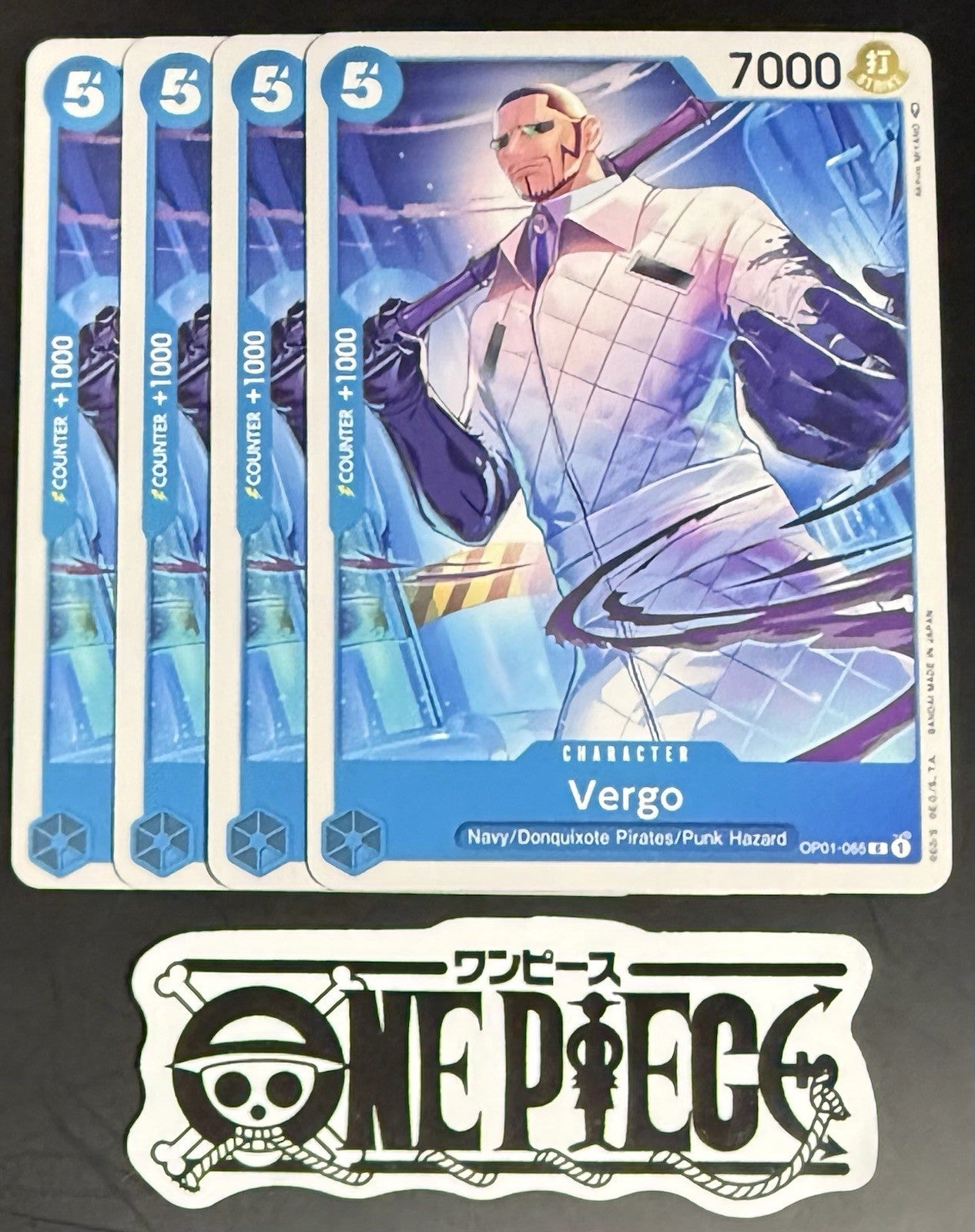 4x One Piece OP01-065 C Vergo - English - Regular - Playset - TCG - NM/M