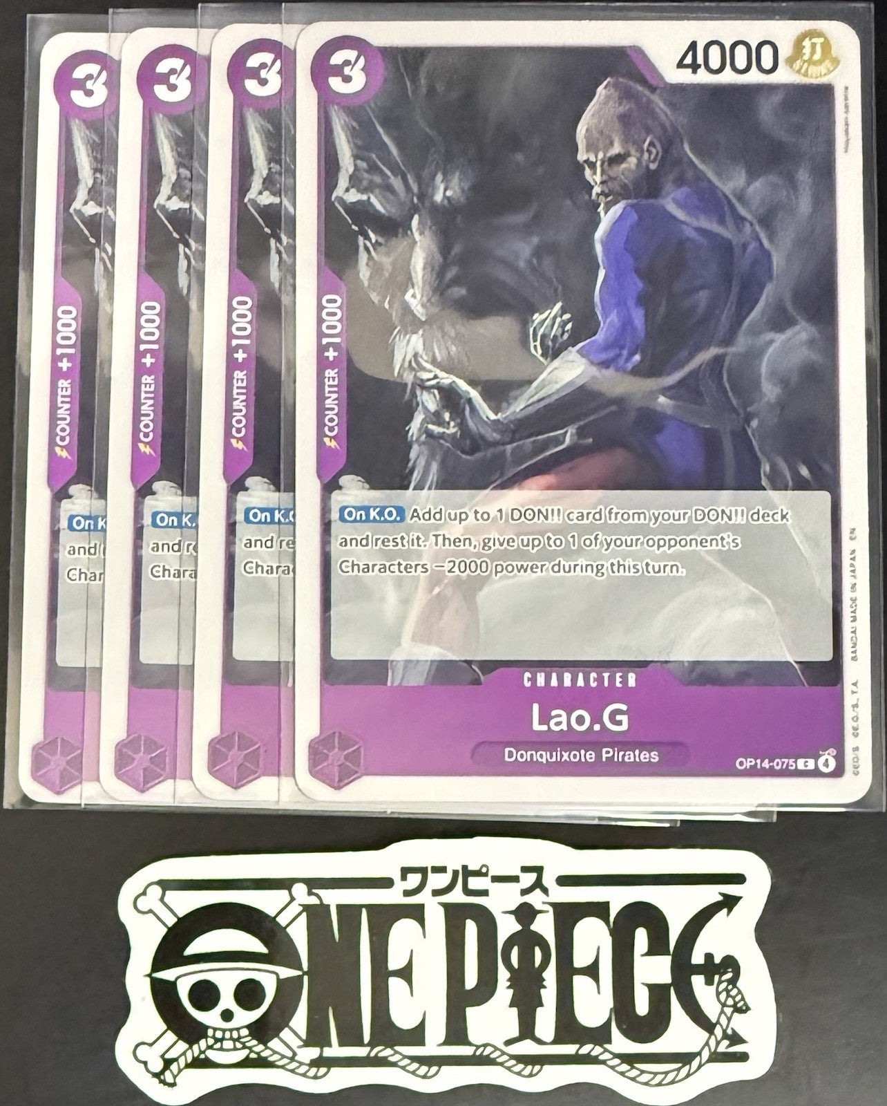 4x One Piece OP14-075 C Lao.G - ENG - Regular - Playset - NM/M