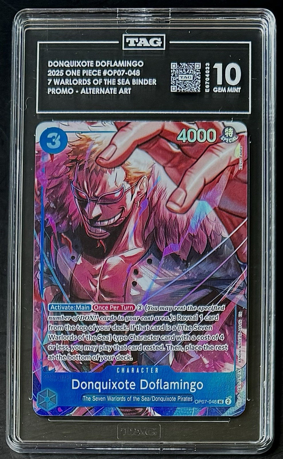 TAG 10 One Piece OP07-048 UC Donquixote Doflamingo - EN - Foil-Binder Set-Graded