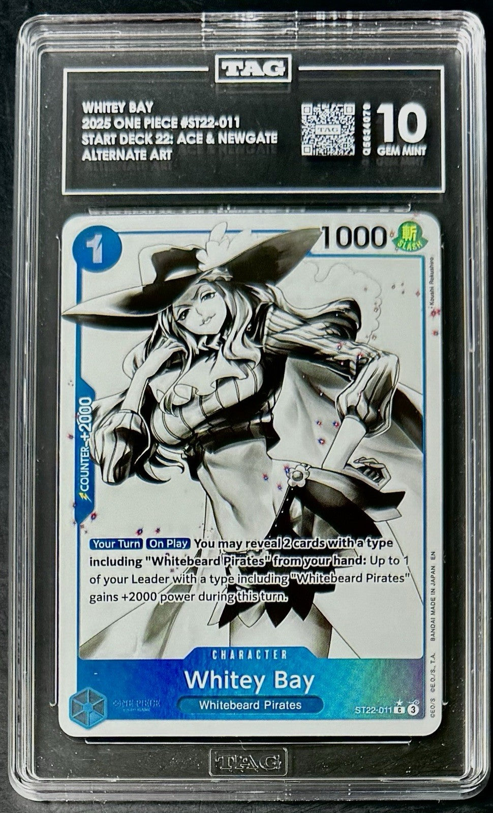 TAG 10 One Piece ST22-011 C* Whitey Bay - EN - Foil - Ace & Newgate - Graded
