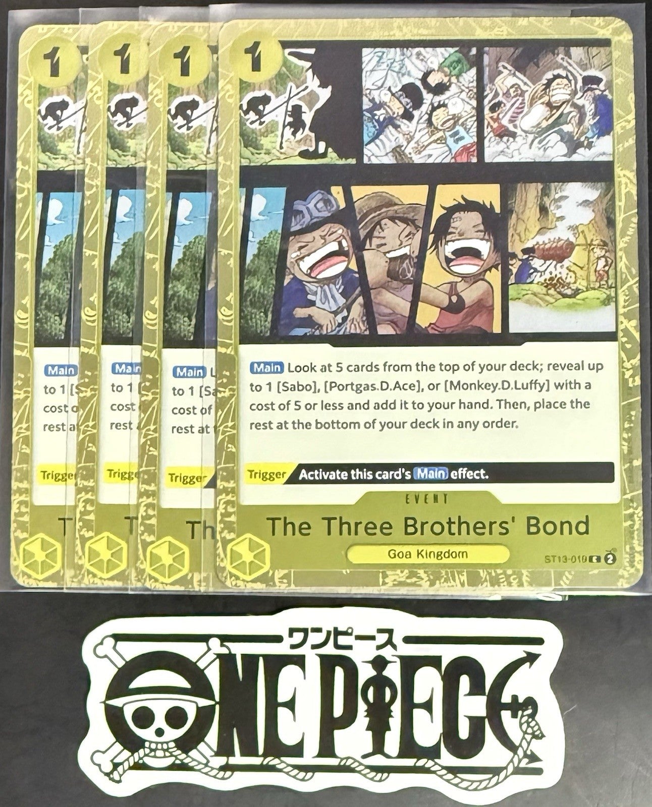 4 x One Piece ST13-019 C Three Brothers - English - PRB02 Foil - Playset - NM/M