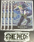 4 x One Piece ST14-013 C Roronoa Zoro - English - PRB02 Foil - Playset - NM/M