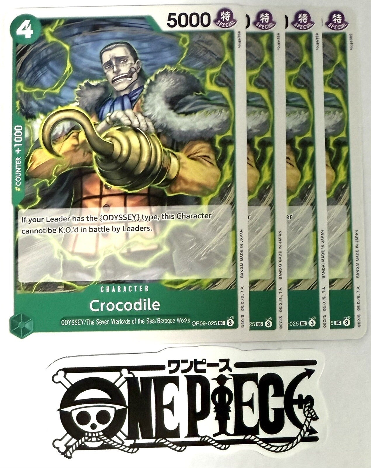 4x One Piece OP09-025 UC Crocodile - English - Playset - TCG - NM/M