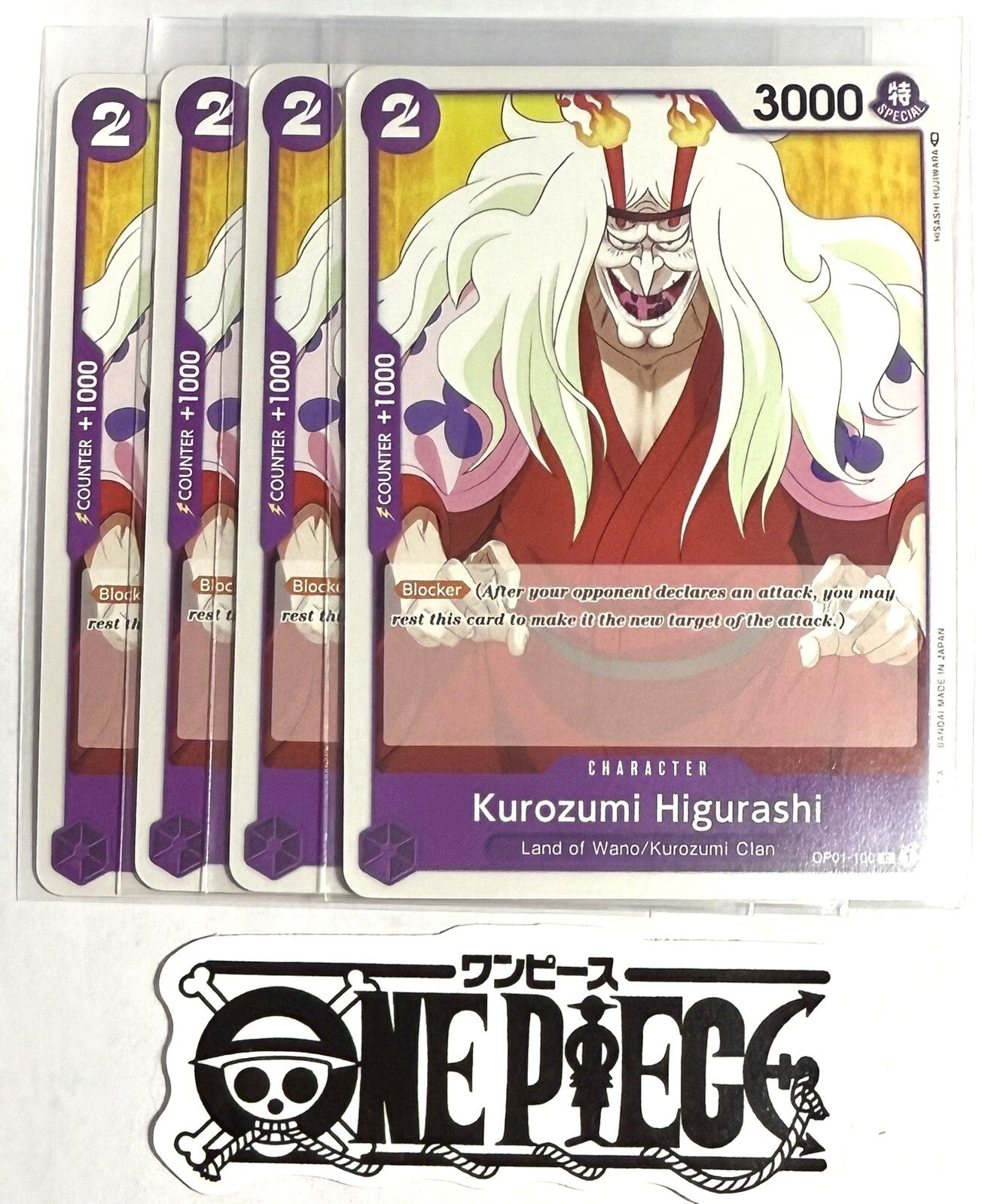 4x One Piece OP01-100 C Kurozumi Higurashi - English - Playset - TCG - NM/M