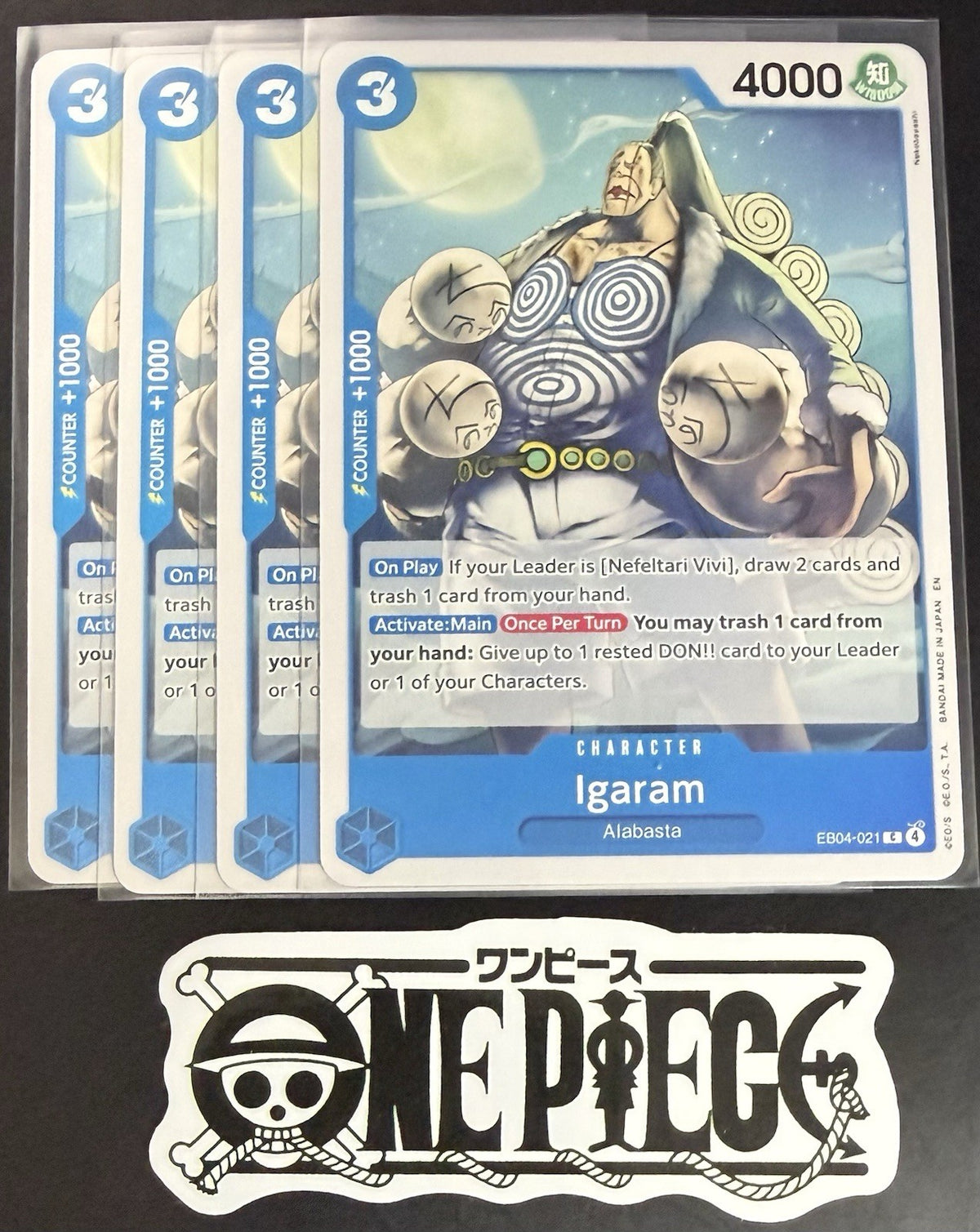 4x One Piece EB04-021 C - Igaram - EN - Regular - Play Set - TCG - NM/M