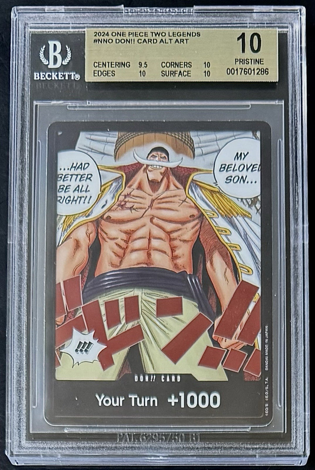 BGS 10 One Piece OP08 Don!! Card Alt Art - English - Two Legends - Graded