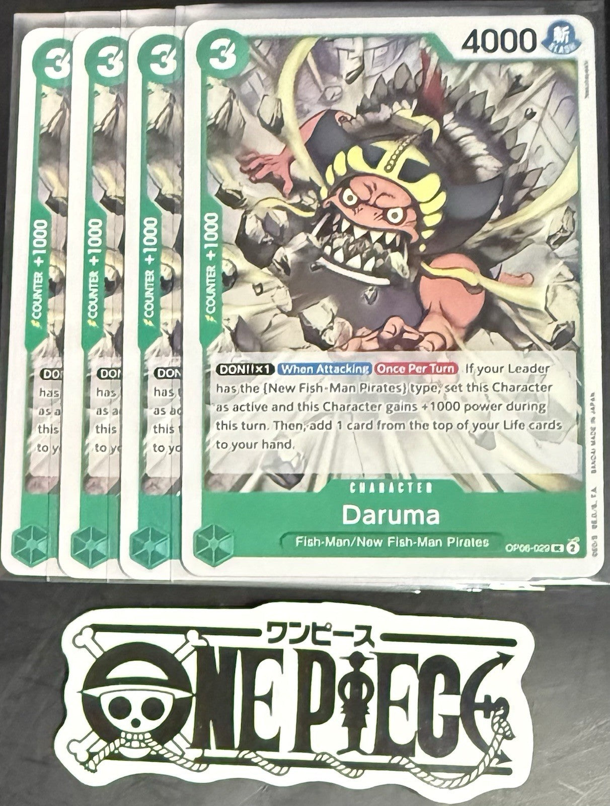 4x One Piece OP06-029 UC Daruma - English - Regular - Playset - NM/M
